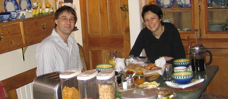 Andreas und Silvia beim Frühstück in London